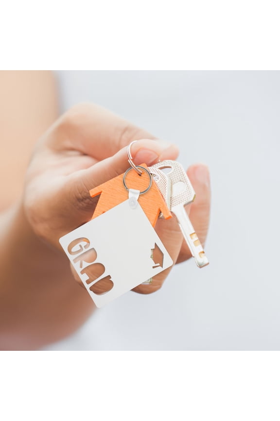 Heat Blank Key Chains White Density 4Pcs 3x2.7in