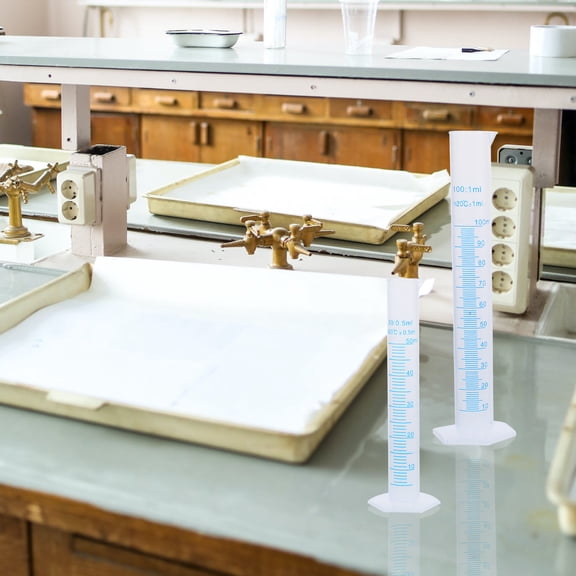 WASHWEPE Wide Rim Measuring Cylinders 4Pcs Transparent for Easy Filling and Pouring in Lab