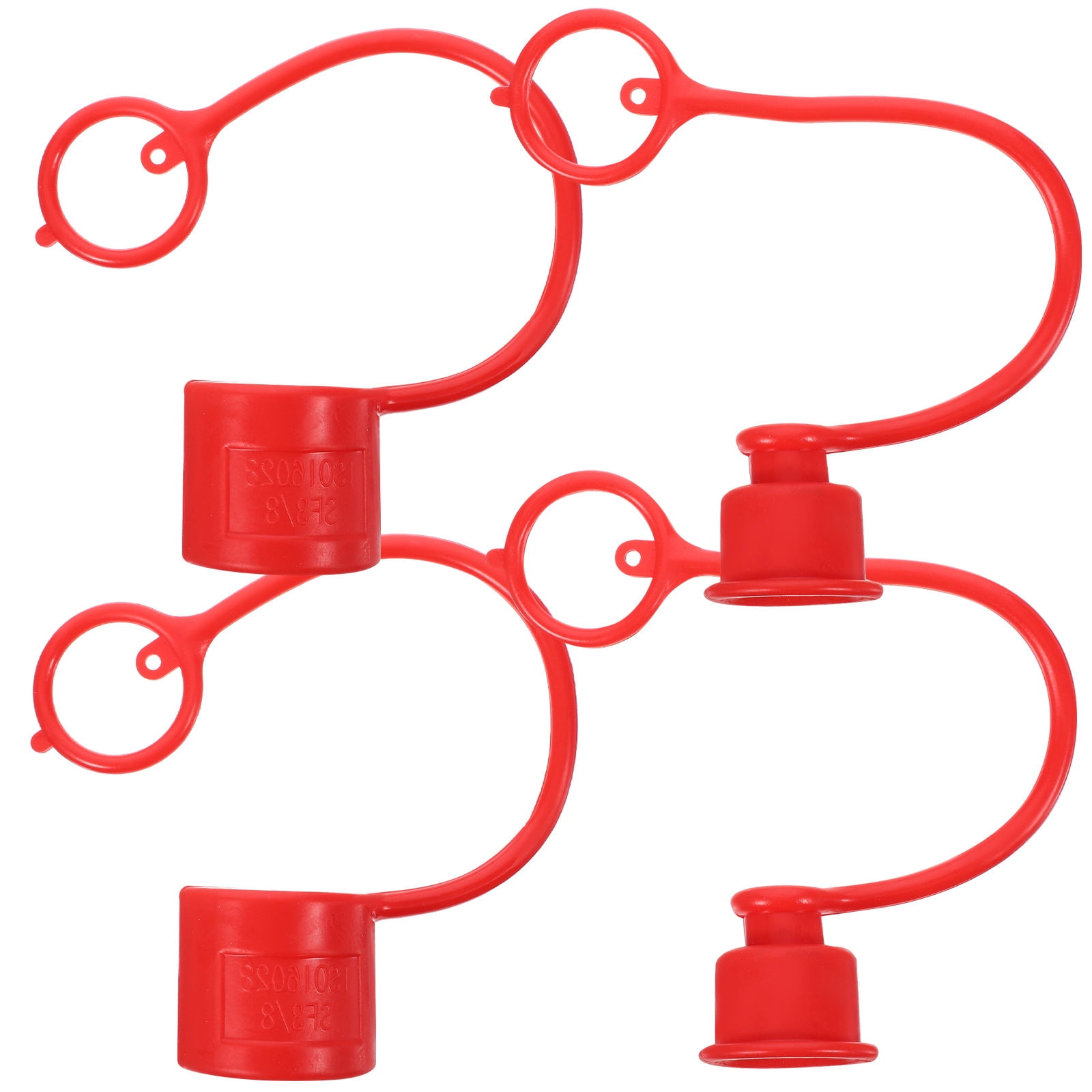 WASHWEPE 4Pcs Red Hydraulic Fitting Dust Cap for Industrial Users ...