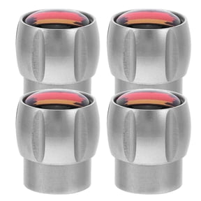 WASHWEPE Air Valve Tire Cap Silver Aluminum Alloy 4Pcs