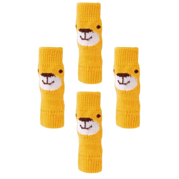 WASHWEPE 4Pcs Yellow Knitted Dog Leg Warmers Elastic Front Leg Sleeves ...