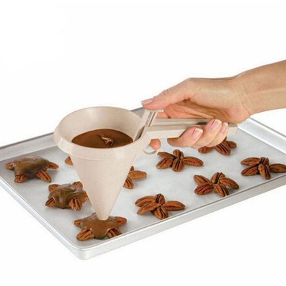 WASHWEPE 4Set White Plastic Baking Funnel for Cream Dispensing and Icing Batter Transfer in Home Kitchen