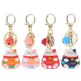 thumbnail image 1 of WASHWEPE 4pcs Small Key Rings DIY Crafts Keyring Zinc Alloy Red Compact Design, 1 of 8