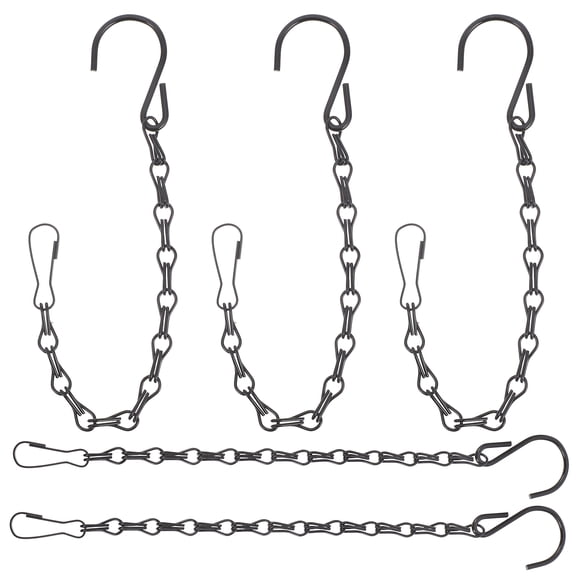 WASHWEPE 5-Pack S Hooks for Hanging Plants, Metal Hooks 9.63 x 1.06 x 0.20 inches, Ideal for Garden and Home Use