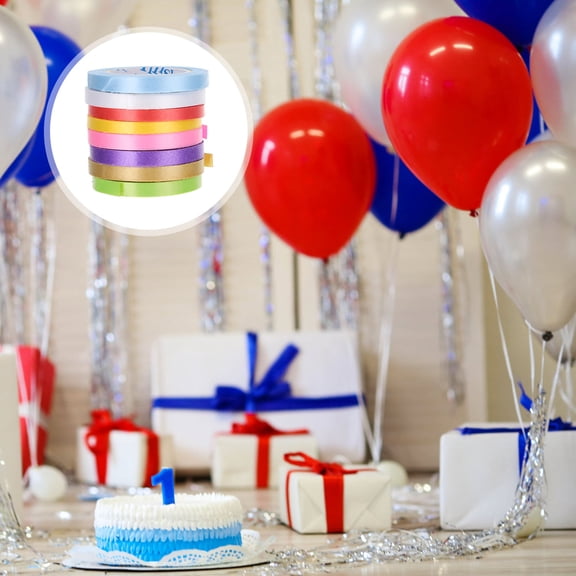 WASHWEPE 50 Rolls Colorful Balloon String Cloth DIY Hand-made Works for Events