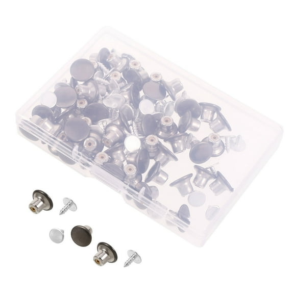 WASHWEPE 50 Sets Metal Buttons for Clothing Coffee Square No Sew Needed DIY Use