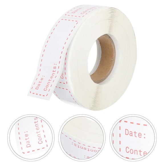 WASHWEPE 500 Per Roll 2 Rolls Red Paper Sticker for Kitchen Use with Food Identification 3.7x3.7in