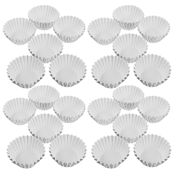 WASHWEPE 500Pcs Baking Cups Aluminum Foil Paper Silver Protection for Cupcakes Home Baking  Parties