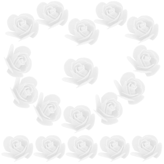 WASHWEPE Artificial Rose Model White 50Set 1.4In Round