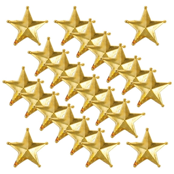WASHWEPE 50Pcs Mini Christmas Star Topper Golden Plastic Tree Decoration for Festive Occasions