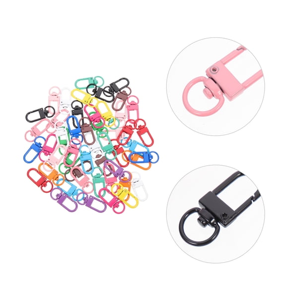 WASHWEPE 50Pcs Rotatable Clasp Hooks 1.2X0.4X0.1In for Luggage Straps Crafting with Automatic Closing