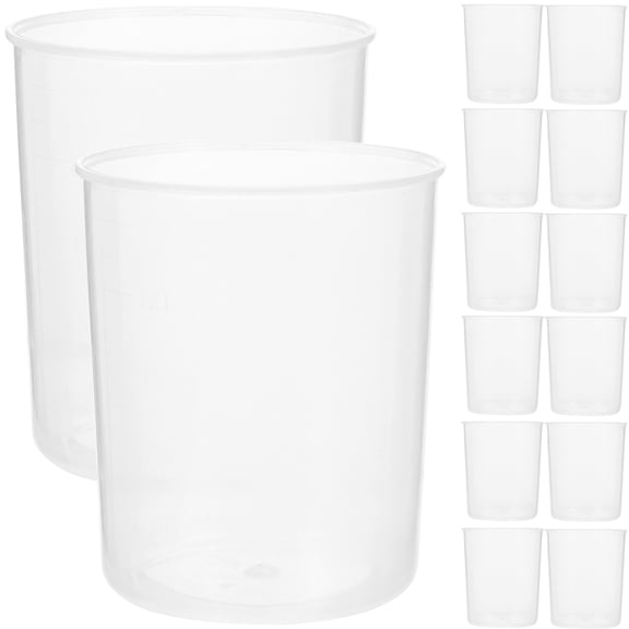 WASHWEPE 50Pcs Small Plastic Measuring Cup for Kitchen Use and Crafts with 100ml Capacity
