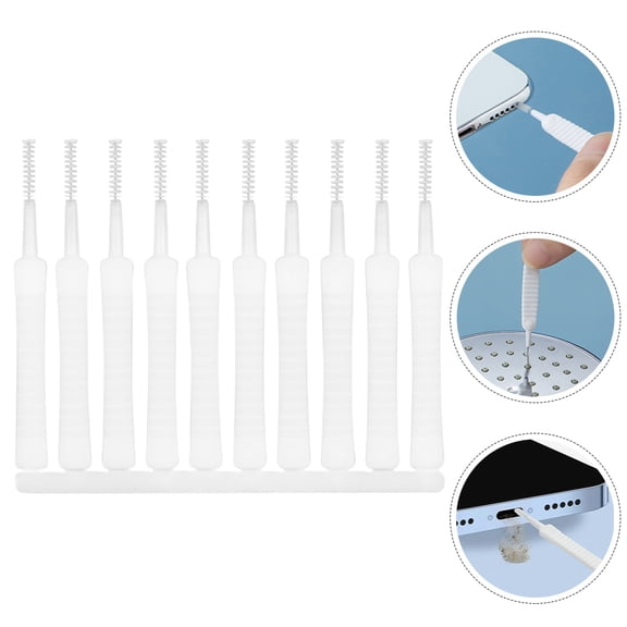 WASHWEPE 50Pcs White Cleaning Brush Small Head for Shower Nozzles and Electronics Hole Cleaning