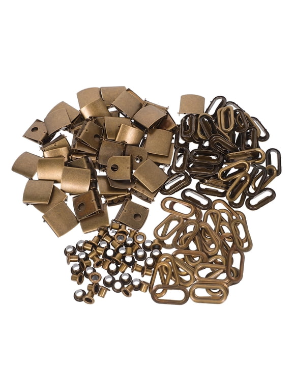 50Sets Coffee Metal Hat Buckle with Eyelets Adjustable Closure for Caps and Bags