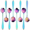 thumbnail image 1 of WASHWEPE 5Pack -plated Flower Shape Stainless Steel Mixing Spoon for Cooking Enthusiasts, 1 of 8