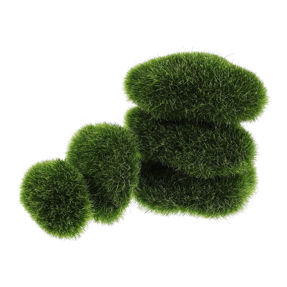 WASHWEPE 5Pcs Artificial Moss Stones Moss Wall Decor Realistic Design For Diy Crafting