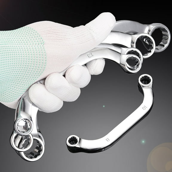 WASHWEPE 5Pcs Metal Socket Spanner Set Double Head For Confined Spaces Maintenance