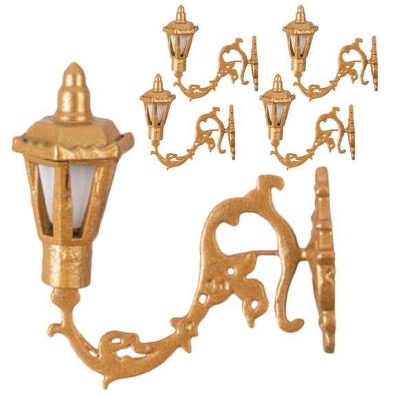 WASHWEPE Dollhouse Wall Decor Mini Landscape Lights Warm Yellow Light 5Pcs 1.10X0.39X1.10in ABS