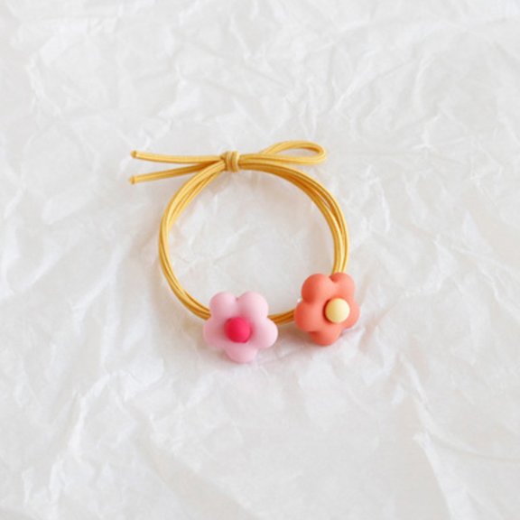 WASHWEPE Multi Color Flower Hair Rope Stylish Ponytail Holder for Everyday Wear