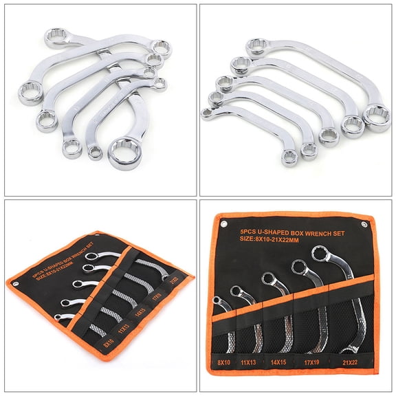 WASHWEPE 5Pcs Multi Functional Wrench Tool Set Steel Socket Wrench Box Spanner For Mechanics