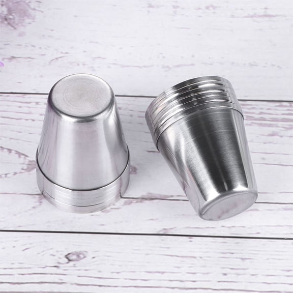 WASHWEPE 5Pcs Small Dipping Cup in Simple Design for Afternoon Tea and Banquets Silver