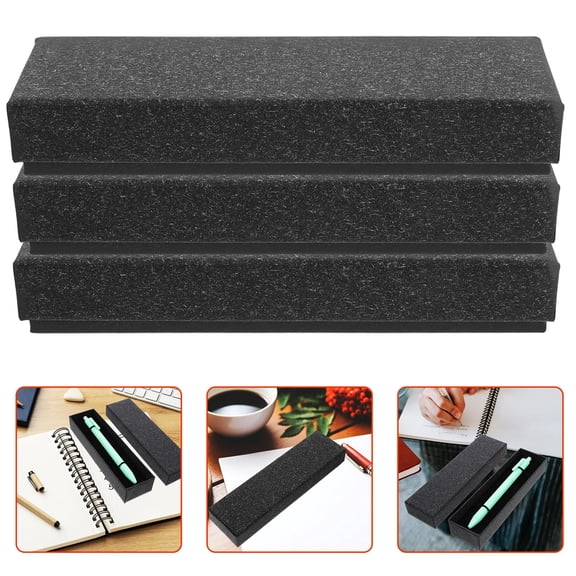 WASHWEPE 5Set Black Rectangular Paper Pen present Boxes for Elegant Storage and Display