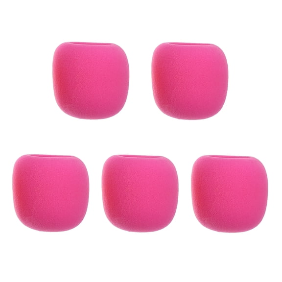 WASHWEPE 5Set Pink Microphone Cover for News Interviews and Conference Room Use