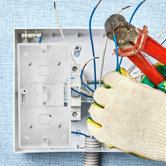 WASHWEPE 5Set Wall Outlet Box White Color Fireproof For Offices Homes 11.8X3.4X3.3in