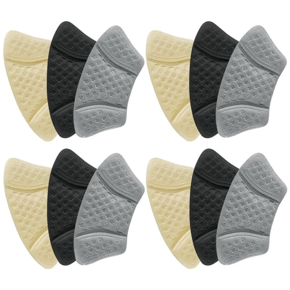 WASHWEPE 6 Pairs Heel Liners for Women Shoes Black Gray Beige Comfortable Cushioning Walking