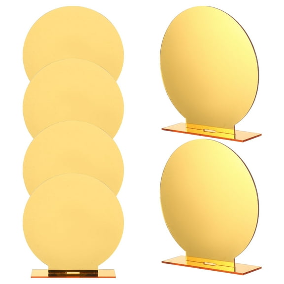 WASHWEPE 6 Sets Golden Acrylic Round Table Number Sign for Wedding Decor 12.00X12.00X3.00CM