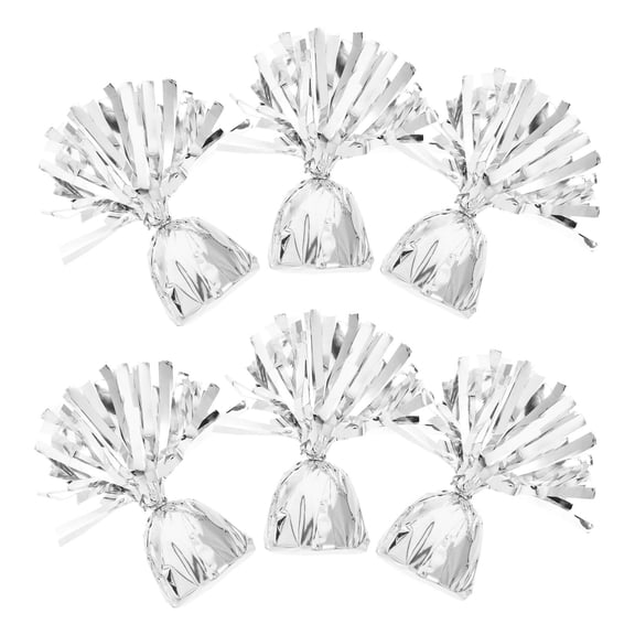 WASHWEPE 6Pcs Balloon Weights Set Silver Rectangular Block for Parties and Weddings