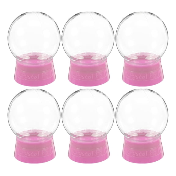 WASHWEPE Pink Fillable Water Globes Plastic Screw Cap for Home Decor 6Pcs