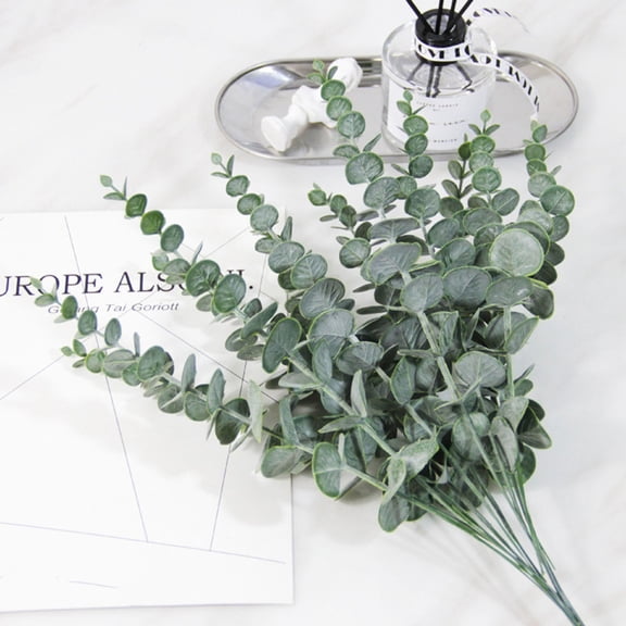WASHWEPE 6Pcs Eucalyptus Leaf Decor Greenery Bulk for Parties and Housewarming present