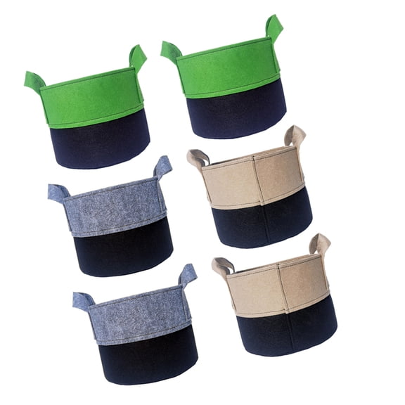 WASHWEPE 6Pcs Felt Plants Growing Bags for Gardening and Agriculture 11.8x9.8x8.7in Water Absorption
