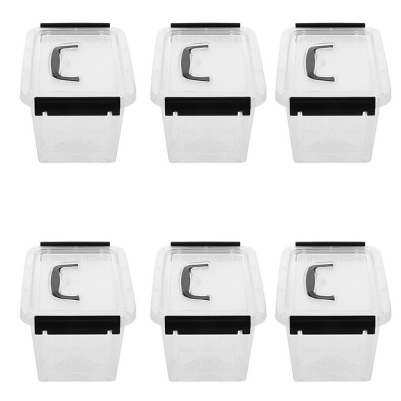 WASHWEPE 6Pcs Large Storage Containers with Lids Rectangular Plastic Storage Box for Home Organization Office Use