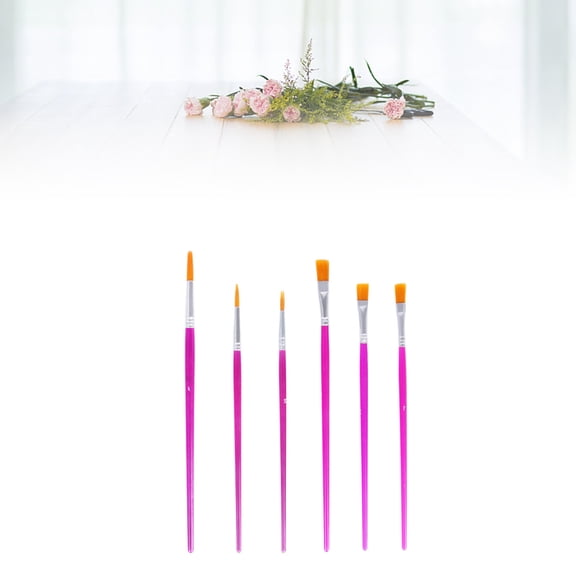 WASHWEPE Cake Decorating Tools Painting Brush Rosy 6 Pcs 8.5 x 0.7 x 0.5 in