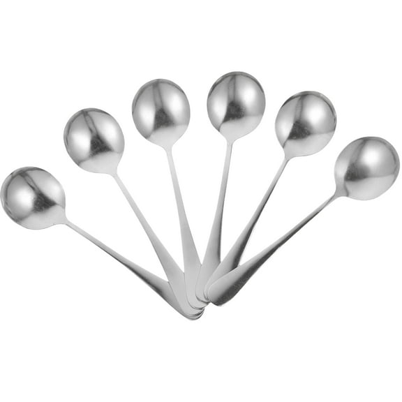 WASHWEPE 6Pcs Round Stainless Steel Spoons For Multi-purpose Use In The Kitchen