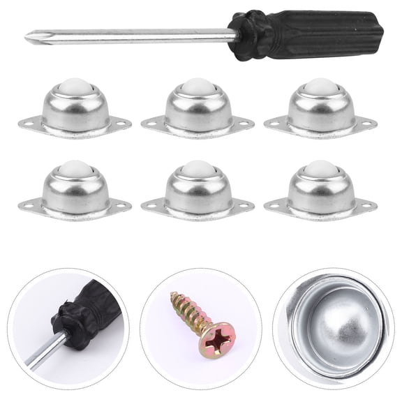 WASHWEPE 6Pcs Small Ball Casters for Machinery and Furniture with Quiet Operation