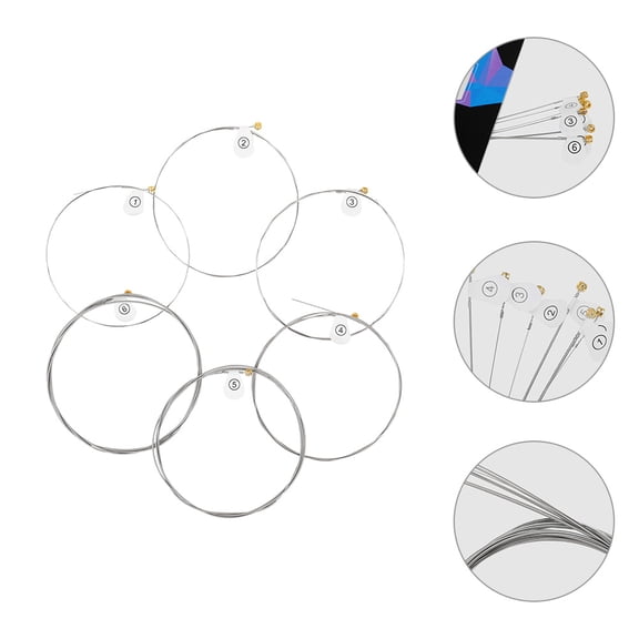 WASHWEPE 6Pcs Tension Tested Acoustic Guitar String Replacement for Professional Players