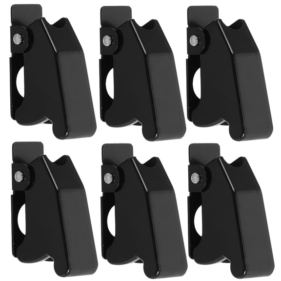 WASHWEPE 6Pcs Toggle Switch Flip Cover Black Waterproof Dustproof Safety Guard for Home Use
