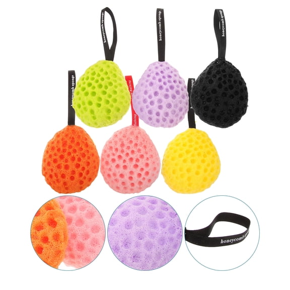 WASHWEPE 6pcs Bath Sponges Non Honeycomb Exfoliating Shower Balls For Gentle Body Cleansing For Bath