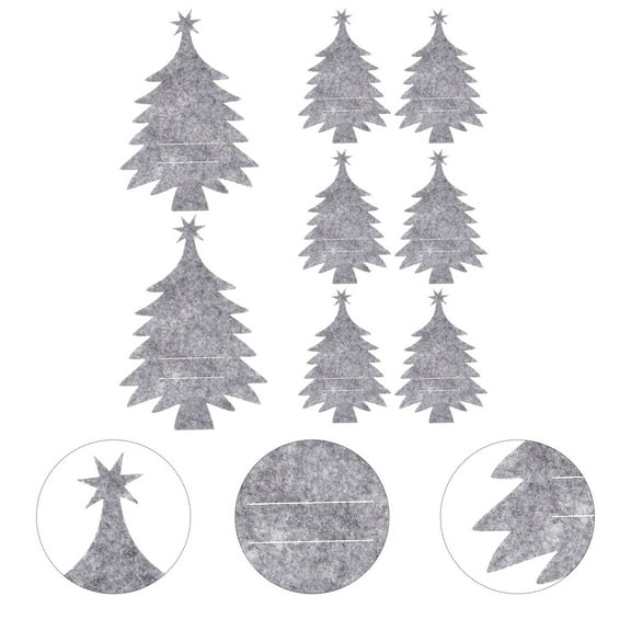WASHWEPE 8Pcs Countertop Silverware Holder Felt Christmas Tree Shape for Holiday Utensils