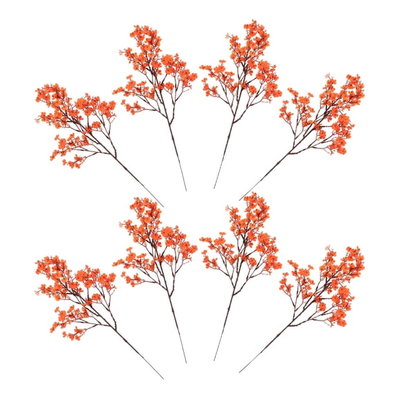 WASHWEPE 8Pcs Realistic Simulation Technology Gypsophila Bouquet Faux Flowers for Indoor Outdoor Use 19.7x7.9x4.7in