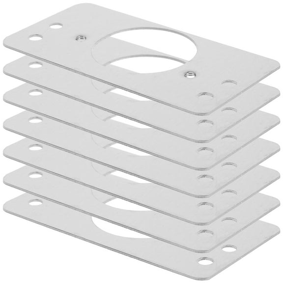 WASHWEPE 8Pcs Silver Circular Deadbolt Cover for Diy Installation Lock Fixing 9x4.7cm