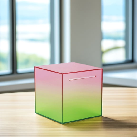 WASHWEPE Compact Acrylic Coin Container Decorative Practical