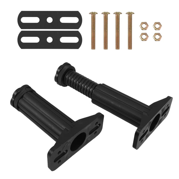 WASHWEPE Adjustable Bed Base Queen 2 Sets Furniture Support Legs T-Shaped Black Plastic Steel PP Home Use