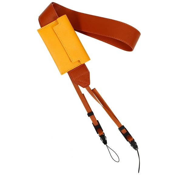 WASHWEPE Adjustable Shoulder Strap for Camera 1Pack Brown Pu Design Ideal for Outdoor Shooting