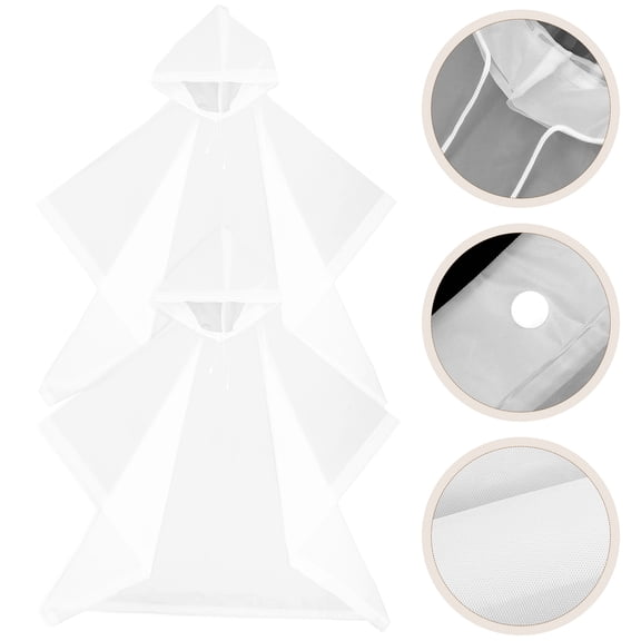 WASHWEPE Adult Rain Ponchos Lightweight Reusable Raincoat with Hoods for Outdoor Activities 2Pack