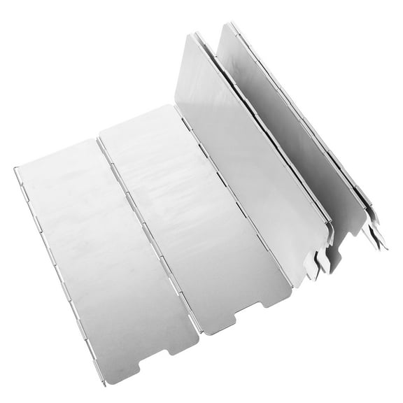WASHWEPE Aluminum Alloy Foldable Panels Portable Outdoor Stove Windscreen for Hiking and Barbecue 1 Set 9.4X3.4X0.8in