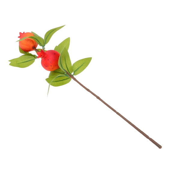 WASHWEPE Artificial Pomegranate Twig 1Pack for New Year and Wedding with Vivid Shape